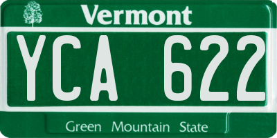VT license plate YCA622