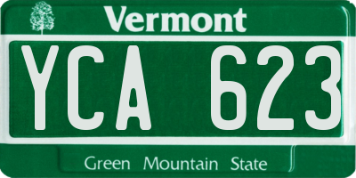 VT license plate YCA623
