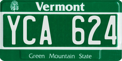 VT license plate YCA624