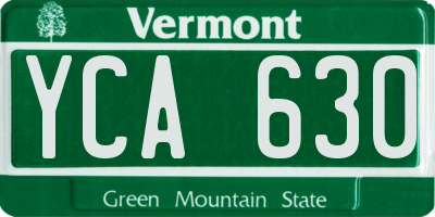 VT license plate YCA630