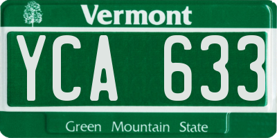 VT license plate YCA633