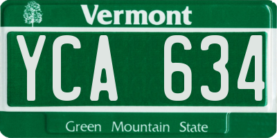 VT license plate YCA634