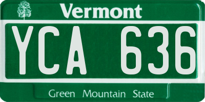 VT license plate YCA636