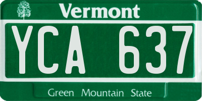VT license plate YCA637