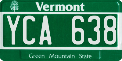 VT license plate YCA638