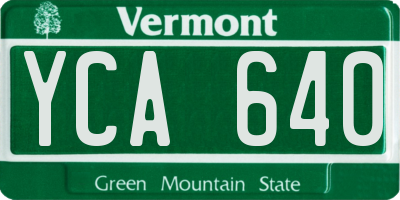 VT license plate YCA640