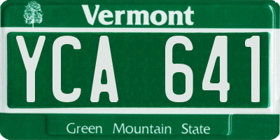 VT license plate YCA641
