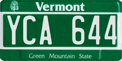 VT license plate YCA644
