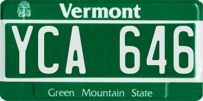 VT license plate YCA646