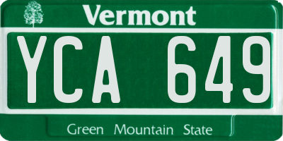 VT license plate YCA649