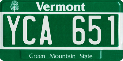 VT license plate YCA651