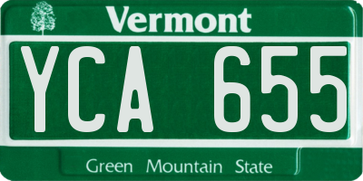 VT license plate YCA655