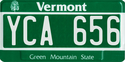 VT license plate YCA656