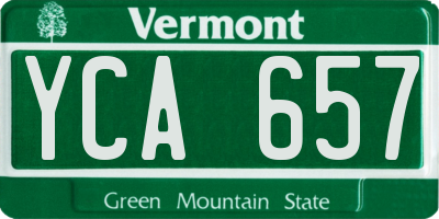 VT license plate YCA657