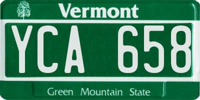 VT license plate YCA658