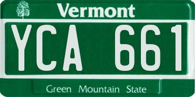 VT license plate YCA661