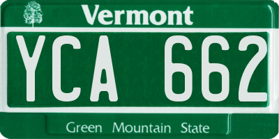 VT license plate YCA662