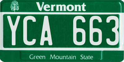 VT license plate YCA663