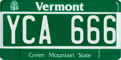 VT license plate YCA666