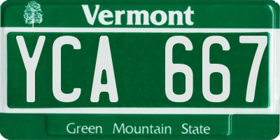VT license plate YCA667