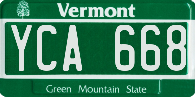 VT license plate YCA668