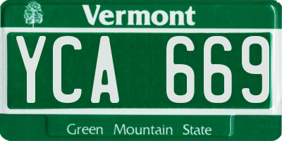 VT license plate YCA669