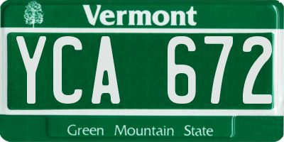 VT license plate YCA672