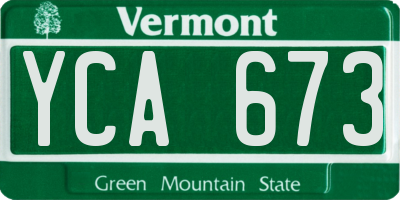VT license plate YCA673