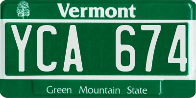 VT license plate YCA674