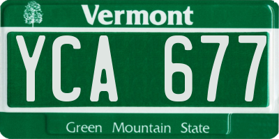 VT license plate YCA677