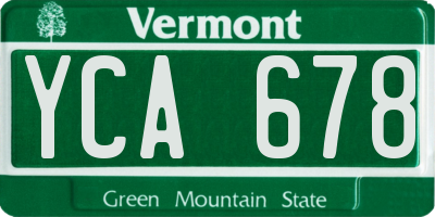VT license plate YCA678