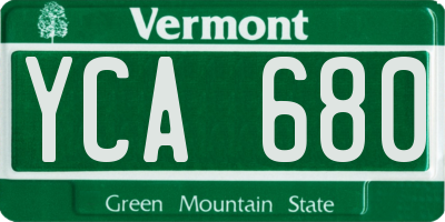 VT license plate YCA680