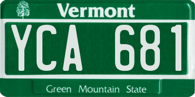 VT license plate YCA681