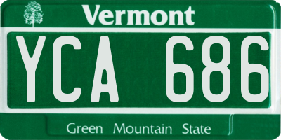 VT license plate YCA686