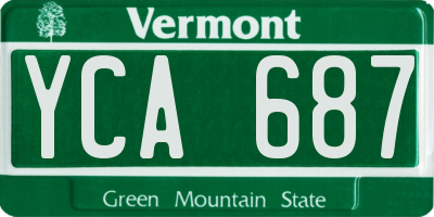 VT license plate YCA687