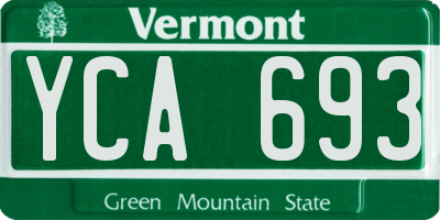 VT license plate YCA693