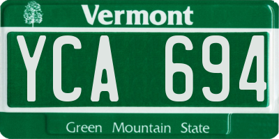 VT license plate YCA694