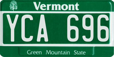 VT license plate YCA696