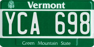 VT license plate YCA698