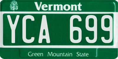 VT license plate YCA699