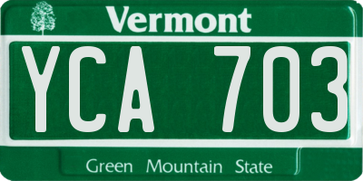 VT license plate YCA703