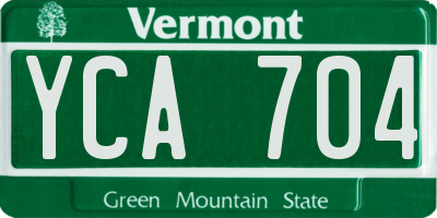 VT license plate YCA704