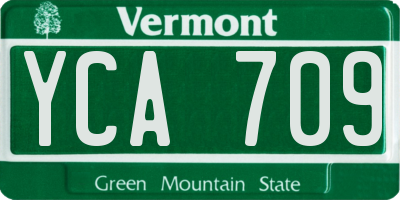 VT license plate YCA709