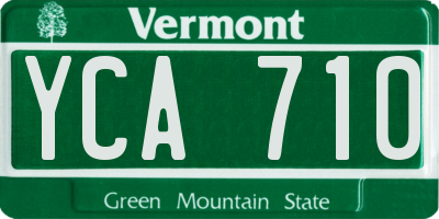 VT license plate YCA710