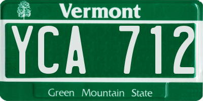 VT license plate YCA712