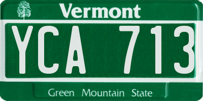 VT license plate YCA713