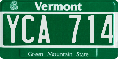 VT license plate YCA714