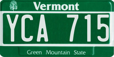 VT license plate YCA715