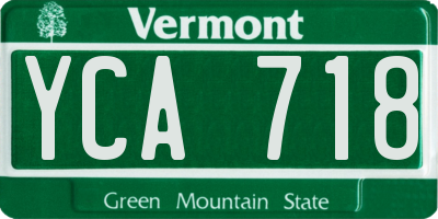 VT license plate YCA718