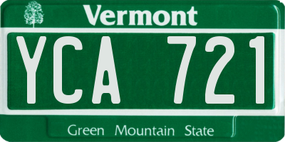 VT license plate YCA721